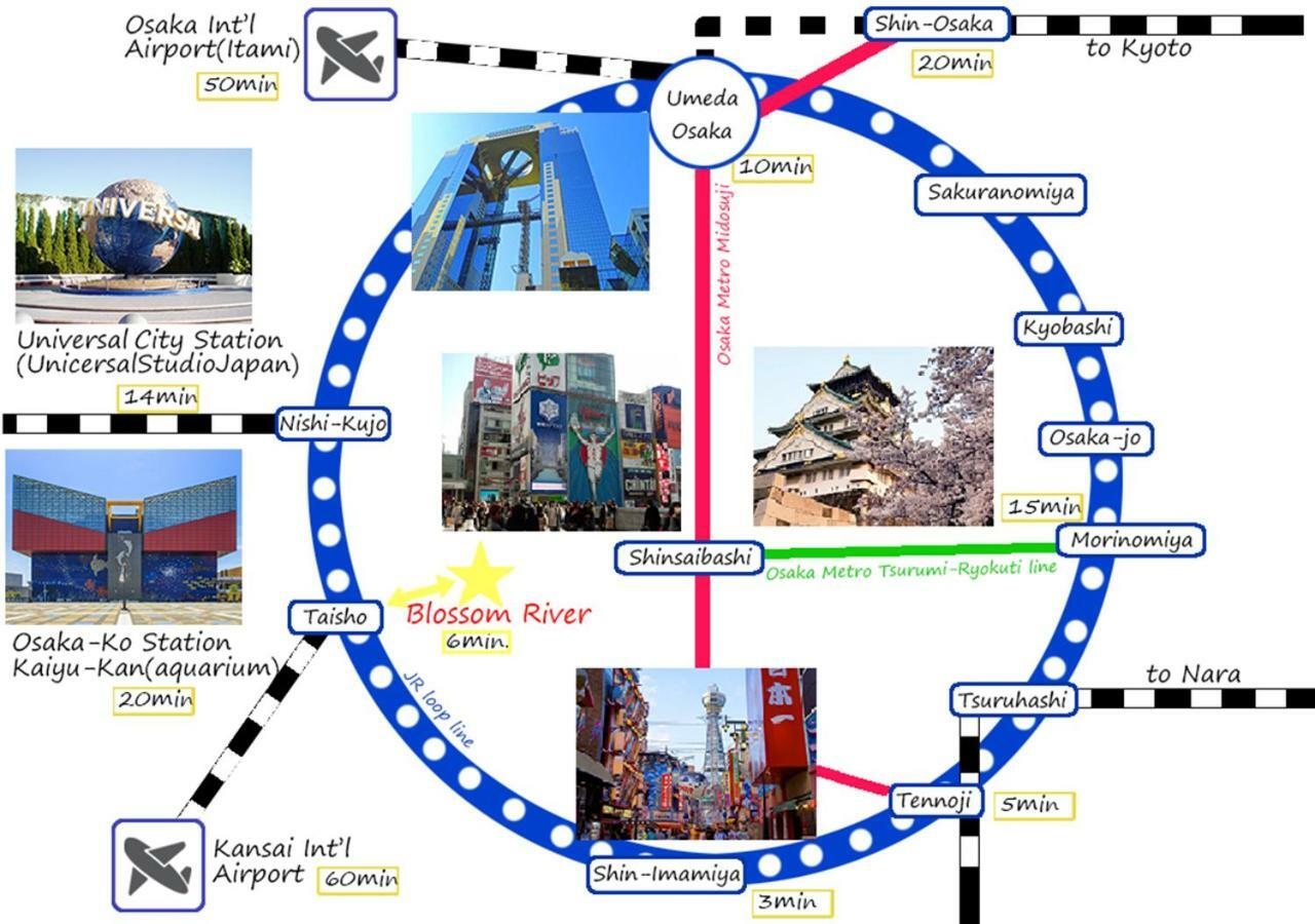 فندق أوساكافي  Blossom River 2･3F المظهر الخارجي الصورة